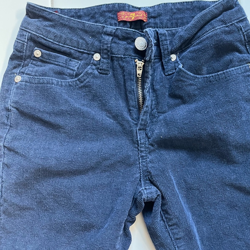7 For All Mankind High Rise Blue Corduroy Jeans